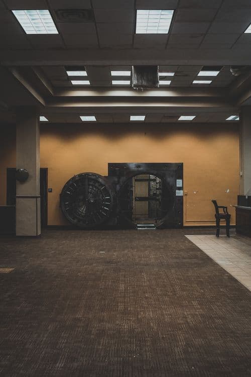 Bank vault interior representing secure asset protection